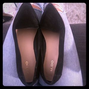 ALDO 1/2” Black Suede Loafers. Very flattering!